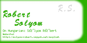 robert solyom business card